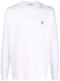 Stone Island топ с длинными рукавами и нашивкой-логотипом
