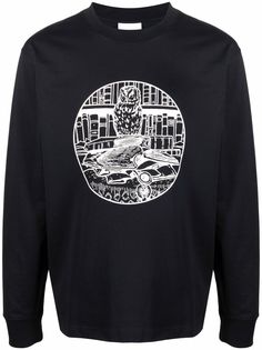 Soulland футболка Owl из органического хлопка с длинными рукавами