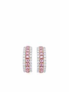 HYT Jewelry серьги-кольца Argyle Pink из белого золота с бриллиантами