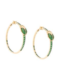 Aurelie Bidermann серьги Scarab Couture с цаворитами и бриллиантами