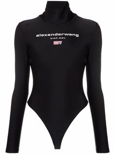 alexanderwang.t боди с высоким воротником и логотипом