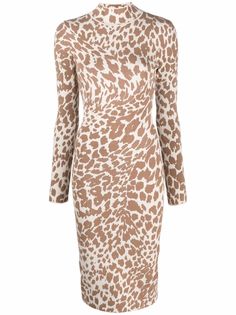 Just Cavalli трикотажное платье с леопардовым принтом