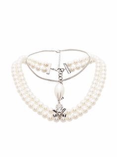 MM6 Maison Margiela колье с декоративным жемчугом