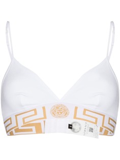 Versace бюстгальтер с треугольными чашками и узором Greca