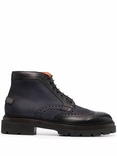 Santoni ботинки с брогированием