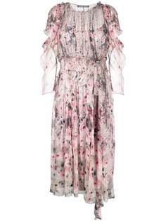 Alberta Ferretti платье асимметричного кроя с цветочным принтом