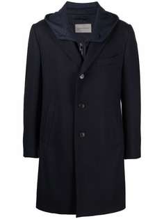 Corneliani однобортное пальто с капюшоном