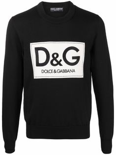 Dolce & Gabbana шерстяной джемпер с вышитым логотипом