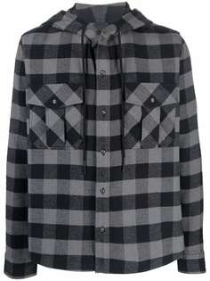 Off-White Arrows-print check hoodie shirt