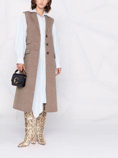 Tory Burch однобортное пальто без рукавов