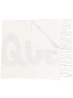 Alexander McQueen шарф с бахромой и логотипом
