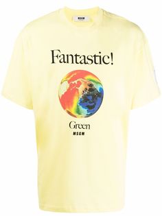 MSGM футболка Fantastic Green с принтом