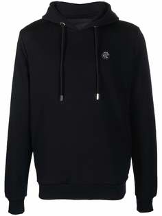 Philipp Plein logo-patch pullover hoodie