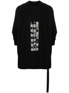 Rick Owens DRKSHDW logo print longline sweatshirt
