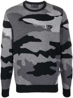 Philipp Plein camouflage-print knitted jumper