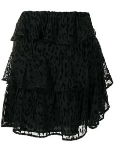 IRO Looks leopard-print tiered skirt
