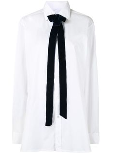 Maison Margiela блузка с бантом и длинными рукавами