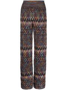Missoni шерстяные брюки с узором зигзаг