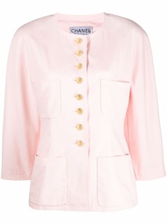 Chanel Pre-Owned однобортный пиджак 1980-х годов с логотипом CC