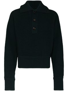 Bottega Veneta button-placket ribbed-knit jumper