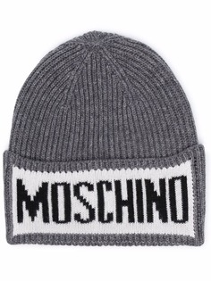Moschino logo-print knitted beanie