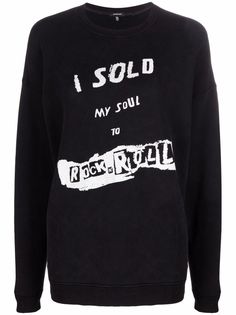 R13 slogan-print cotton sweatshirt