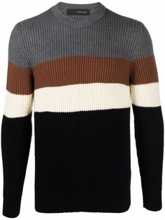 Tagliatore colour-block striped jumper