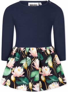 Molo water lilies-print flared dress