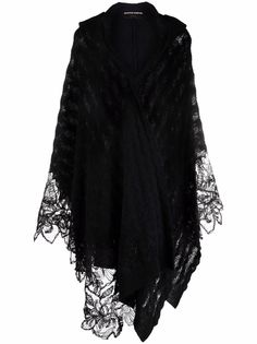 Ermanno Scervino fine-knit lace-trim cape