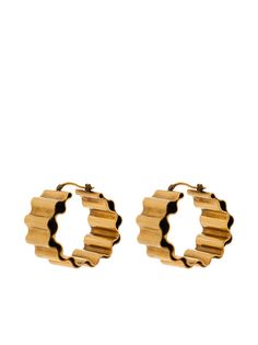 Jil Sander wavy-effect hoop earrings