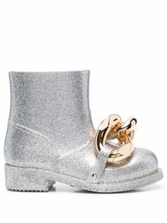 JW Anderson chain-detail glitter rubber ankle boots