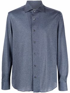 Corneliani melange long-sleeve shirt