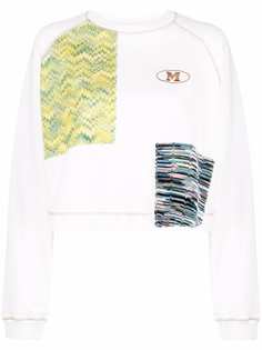 M Missoni embroidered-logo patchwork sweatshirt