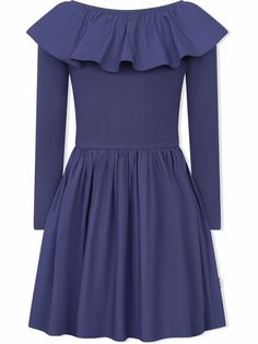 Molo ruffle-trim long-sleeve organic cotton dress
