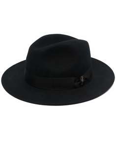 Borsalino logo ribbon-trim fedora hat