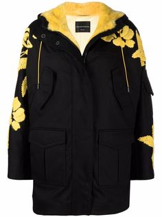 Ermanno Scervino faux-shearling butterfly stitched parka