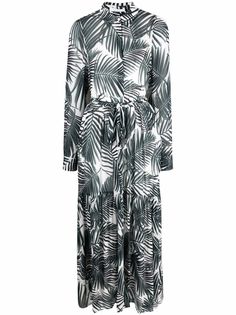 BOSS leaf-print shirt dress