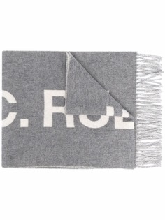 A.P.C. logo-jacquard wool scarf