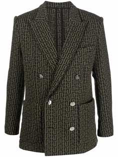 Balmain double-breasted monogram blazer