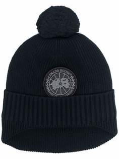 Canada Goose logo patch beanie hat