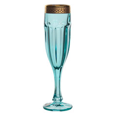 Набор бокалов для шампанского Crystalite Bohemia Моцарт Сафари лагуна голд 6 шт