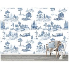 U00104 Фотообои Флизелиновые с виниловым покрытием Паттерн "Деревенский пейзаж" 400х270 см Barton Wallpapers