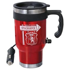 Термокружка Сима-ленд Красноярск, 0.45 л красный/серебристый