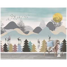 M16904 Фотообои Флизелиновые с виниловым покрытием Природа "Звери в горах" 400х270 см Barton Wallpapers