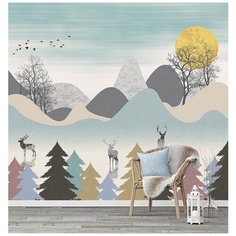 M16903 Фотообои Флизелиновые с виниловым покрытием Природа "Звери в горах" 300х270 см Barton Wallpapers