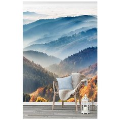 N01002 Фотообои Флизелиновые с виниловым покрытием Природа "Туманные горы" 200х270 см Barton Wallpapers