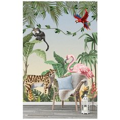 M16602 Фотообои Флизелиновые с виниловым покрытием "Животные в джунглях" 200х270 см Barton Wallpapers