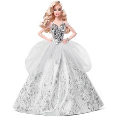 Кукла Barbie Праздник Блондинка в серебряном платье, GXL21