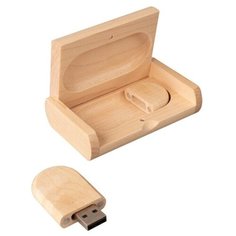 Флешка деревянная Bamboowood "Овальная" из клена 3.0 32GB в подарочной коробке