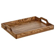 ПОДНОС 300х360х40мм ясень, с ручками Клен